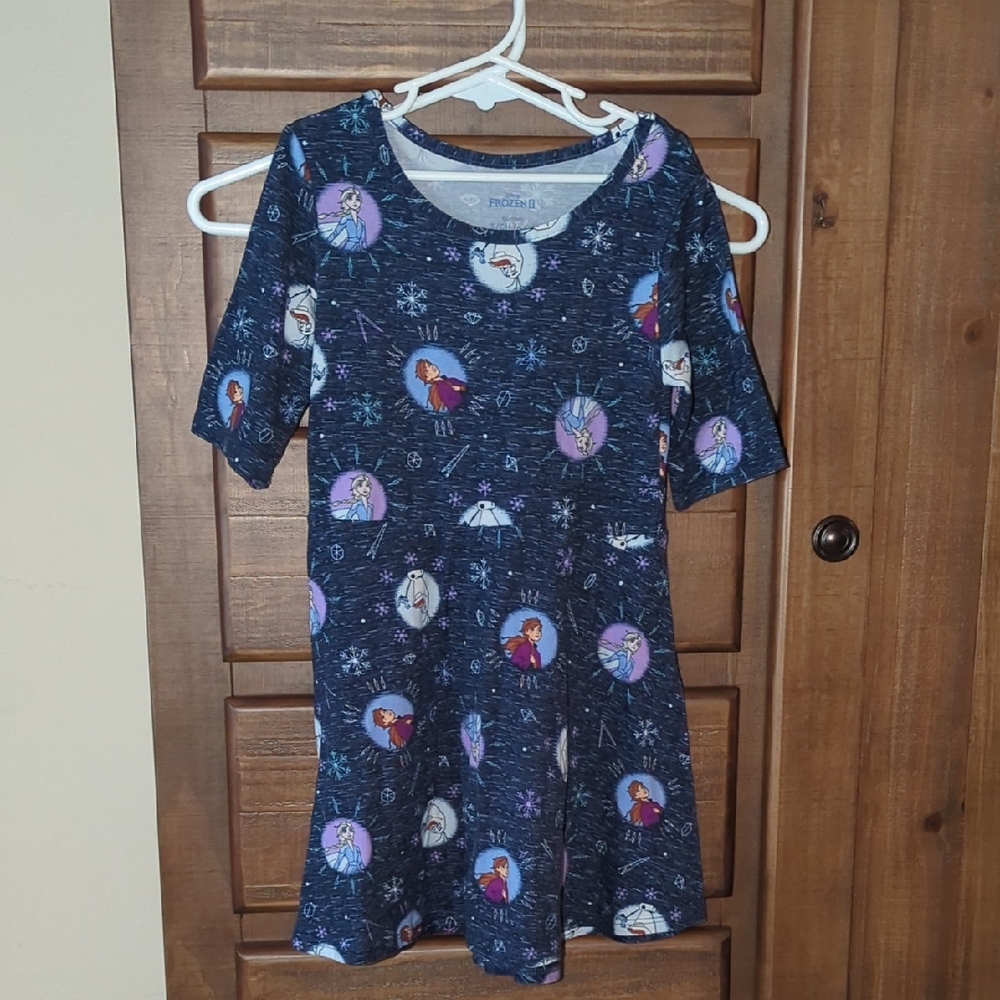 Disney Navy Dress with Frozen Characters